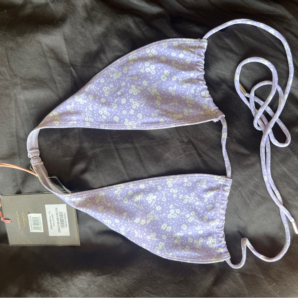House of CB Lavender Floral Bikini Top